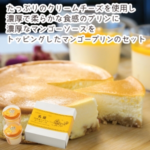 【メーカー直送】乳蔵 ベイクドチーズケーキとマンゴープリン【rm25011fcc010】