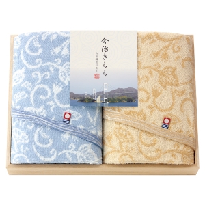 今治きらら 日本製 愛媛今治 木箱入フェイスタオル2P【rm25130fcc032】