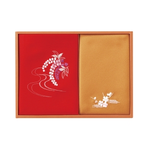 刺繍入り二巾風呂敷&刺繍入り金封包み 赤【rm25b063gc080】