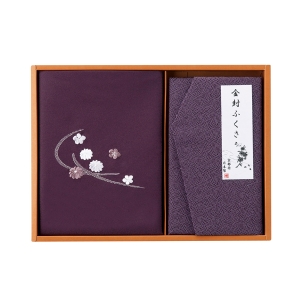 刺繍入り二巾風呂敷&金封ふくさ 紫【rm25b063gc092】