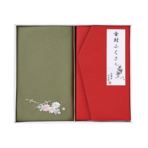 刺繍入り金封包み&金封ふくさ 利休/赤 H360【rm26c176gc070】