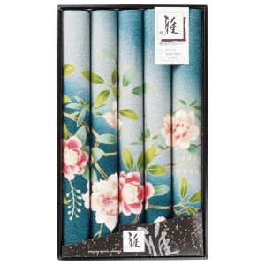 雅 座布団カバー5枚セット ブルー【rm257105c08】