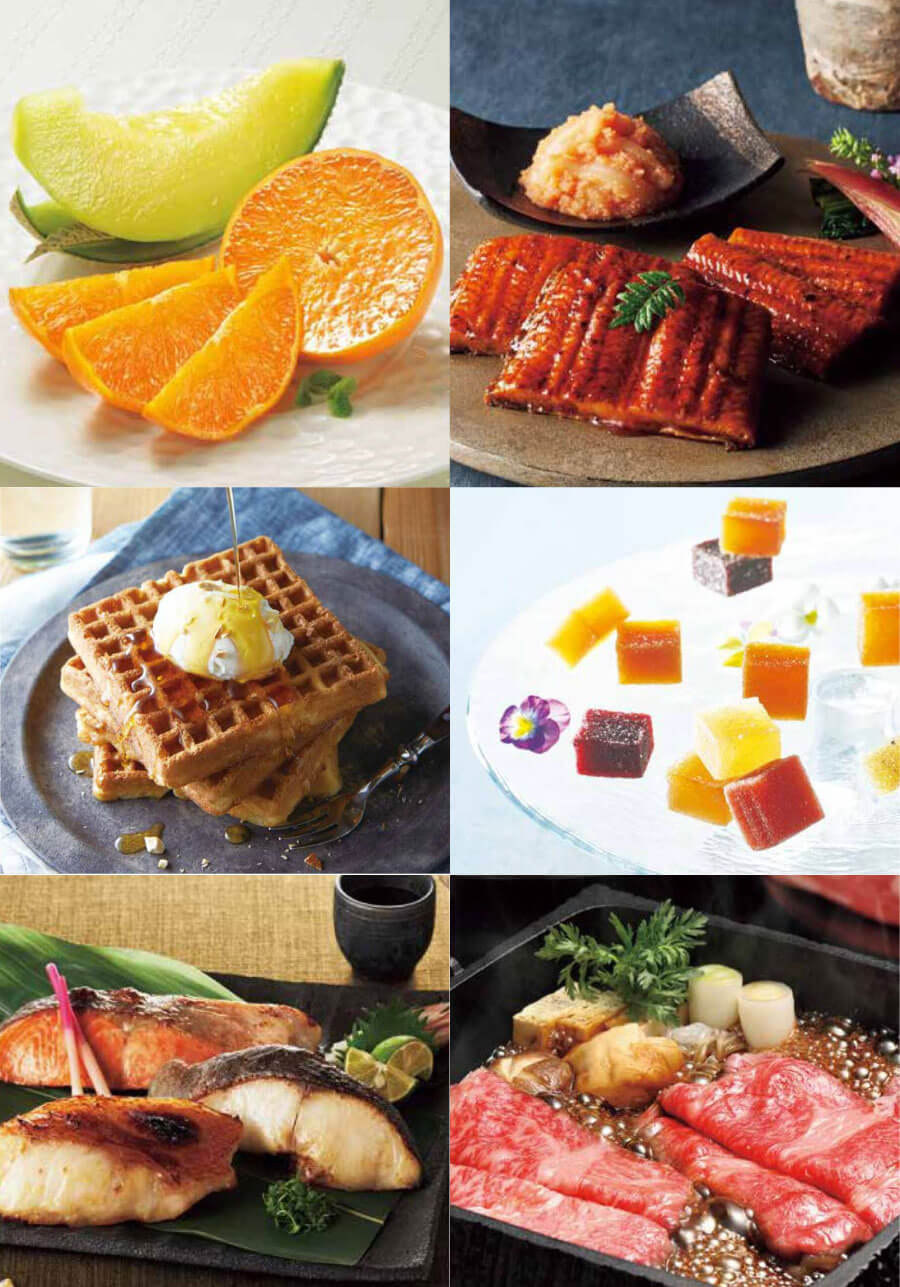 グルメ・スイーツが充実したプレミアムカタログギフト。老舗の味から人気レストランの料理、名店スイーツやオリジナルグルメまで掲載したグルメ・スイーツを掲載。